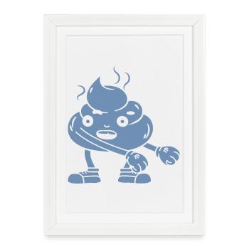 Funny poop pile dancing - Framed poster (27 × 37 cm) - white - Front