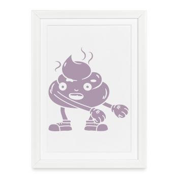Funny poop pile dancing - Framed poster (27 × 37 cm) - white - Front