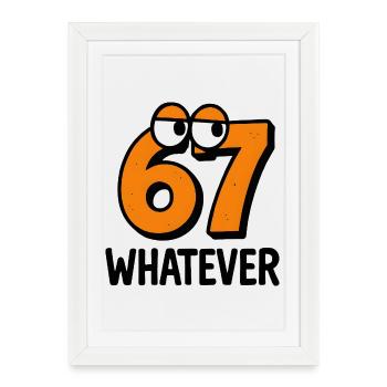 Six Seven Whatever Italian Brainrot Humor Meme - Framed poster (27 × 37 cm) - white - Front