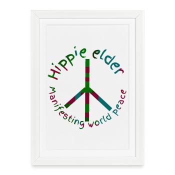 Paix hippie - Affiche encadrée (27 × 37 cm) - blanc - Devant
