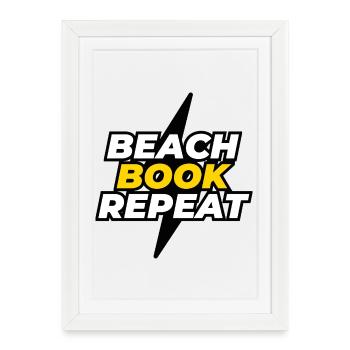 Répétition du livre de plage - Affiche encadrée (27 × 37 cm) - blanc - Devant
