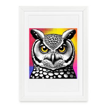 owl - Framed poster (27 × 37 cm) - white - Front