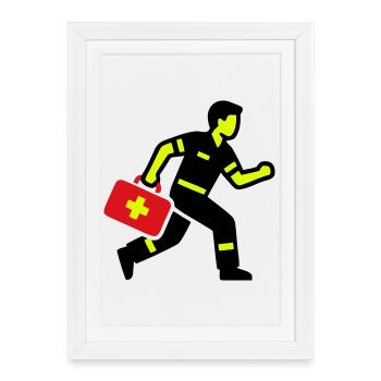 Trousse d’urgence pour médecin ambulancier - Affiche encadrée (27 × 37 cm) - blanc - Devant