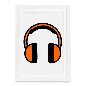 Chantier de construction d’écouteurs audiophones - Affiche encadrée (27 × 37 cm) - blanc - Devant