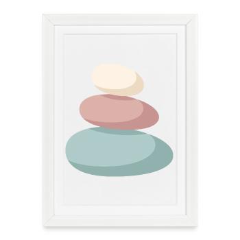 Pastel Stone Stack - Framed poster (27 × 37 cm) - white - Front