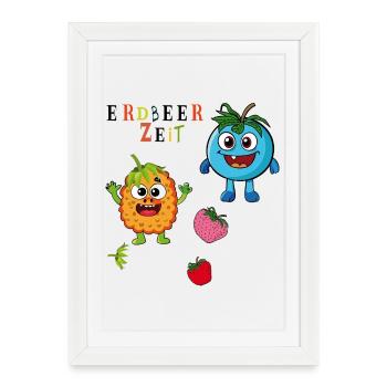 L’heure des fraises - Affiche encadrée (27 × 37 cm) - blanc - Devant