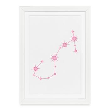 Scorpio Star Constellation Zodiac Sign Pastel Pink - Framed poster (27 × 37 cm) - white - Front