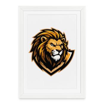 Lion Comic - Framed poster (27 × 37 cm) - white - Front