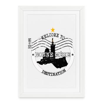 Destination Bonne Mère Marseille - Affiche encadrée (27 × 37 cm) - blanc - Devant