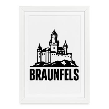 Silhouette du château emblématique de Braunfels - Affiche encadrée (27 × 37 cm) - blanc - Devant