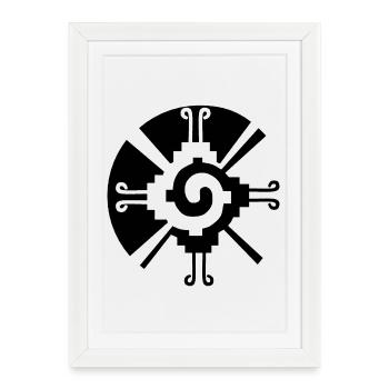 Solar Geometric Pattern (Black) - Framed poster (27 × 37 cm) - white - Front