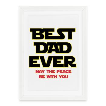 Best Dad Ever Neon Outline - Framed poster (27 × 37 cm) - white - Front