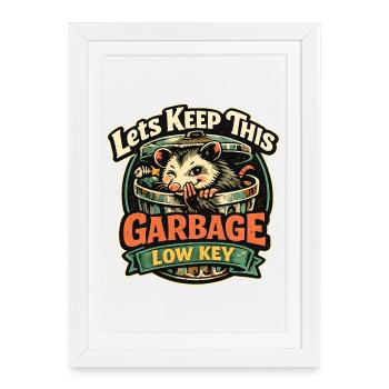 Garbage Low Key Raccoon - Framed poster (27 × 37 cm) - white - Front