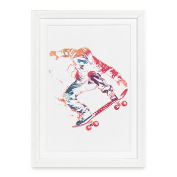 Skateboarder Comic Style - Framed poster (27 × 37 cm) - white - Front