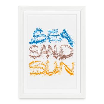 Soleil de Sable de Mer - Affiche encadrée (27 × 37 cm) - blanc - Devant