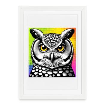 owl - Framed poster (27 × 37 cm) - white - Front