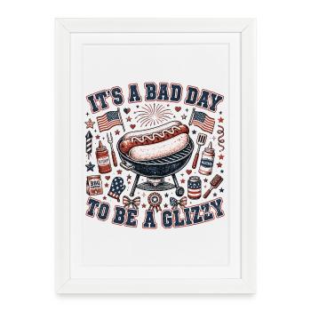 Aujourd’hui est un mauvais jour pour acheter un hot-dog brillant - Affiche encadrée (27 × 37 cm) - blanc - Devant