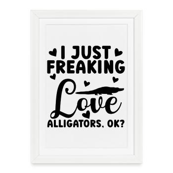 Humour d’alligator reptile - Affiche encadrée (27 × 37 cm) - blanc - Devant