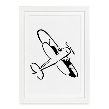 Flugzeug - Framed poster (27 × 37 cm) - white - Front