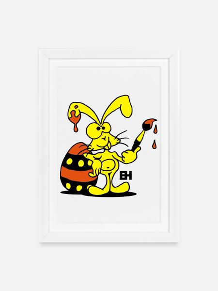 Easter Bunny - Framed poster (27 × 37 cm) - white