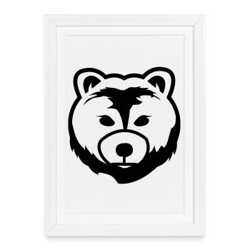 Bär, Bärenkopf, Tierzeichen - Gerahmtes Poster (27 × 37 cm) - Weiß - Vorne