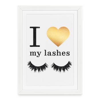 I love my Lashes - Framed poster (27 × 37 cm) - white - Front