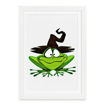 sorcières grenouilles - Affiche encadrée (27 × 37 cm) - blanc - Devant