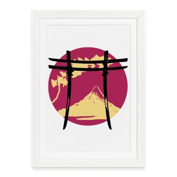 Arche japonaise Torii - Affiche encadrée (27 × 37 cm) - blanc - Devant