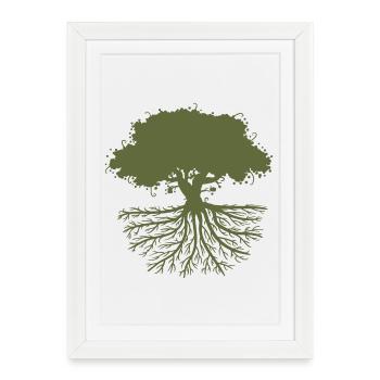 tree roots green - Framed poster (27 × 37 cm) - white - Front