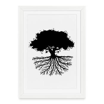tree roots black - Framed poster (27 × 37 cm) - white - Front
