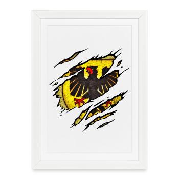 Dortmund - Dortmund déchiré - Affiche encadrée (27 × 37 cm) - blanc - Devant