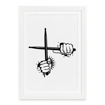 Baguettes batteries - Affiche encadrée (27 × 37 cm) - blanc - Devant