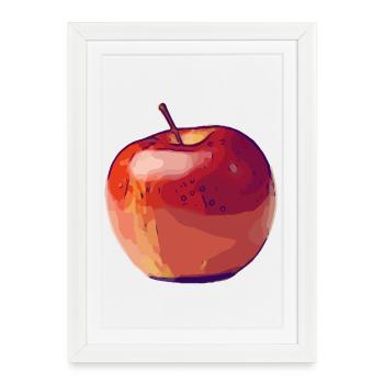 Art aquarelle pomme couleur - Affiche encadrée (27 × 37 cm) - blanc - Devant