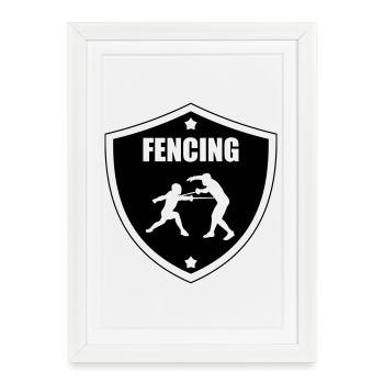 Fencing - Affiche encadrée (27 × 37 cm) - blanc - Devant
