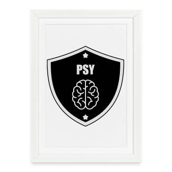 Psychologue / Psychiatre / Travail / Psychanalyste - Affiche encadrée (27 × 37 cm) - blanc - Devant
