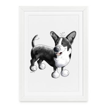 Welsh Corgi Cardigan - Framed poster (27 × 37 cm) - white - Front