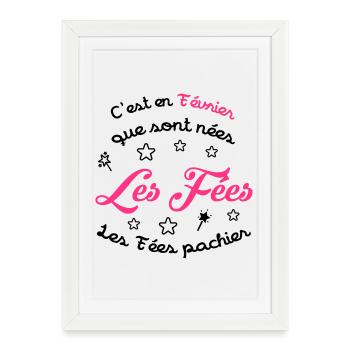 fille / fée / princesse / bébé - Affiche encadrée (27 × 37 cm) - blanc - Devant