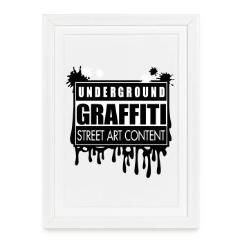 Underground graffitis flex - Affiche encadrée (27 × 37 cm) - blanc - Devant
