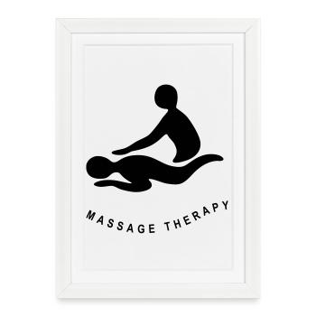 MASSAGE THÉRAPEUTIQUE - Affiche encadrée (27 × 37 cm) - blanc - Devant