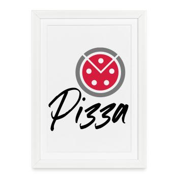 pizza - Framed poster (27 × 37 cm) - white - Front