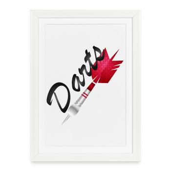 single red dart with darts typography - Framed poster (27 × 37 cm) - white - Front