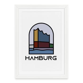 Hambourg - Philharmonie - Affiche encadrée (27 × 37 cm) - blanc - Devant