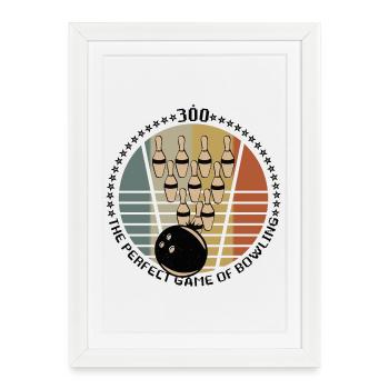 300 Bowling game - Framed poster (27 × 37 cm) - white - Front