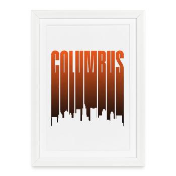 Gradient du coucher de soleil de la ligne d’horizon de Columbus - Affiche encadrée (27 × 37 cm) - blanc - Devant