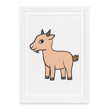 Chèvre Chèvre Geiss - Affiche encadrée (27 × 37 cm) - blanc - Devant
