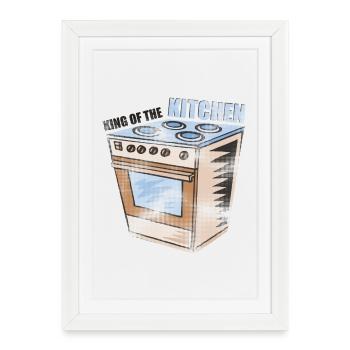 Cuisinière - - Cuisine | Roi de la cuisine - Affiche encadrée (27 × 37 cm) - blanc - Devant