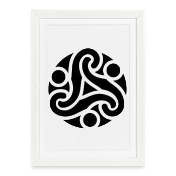 Symbole celtique de protection (noir) - Affiche encadrée (27 × 37 cm) - blanc - Devant