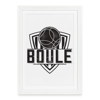 Boule boule boules pour bouler pétanque - Affiche encadrée (27 × 37 cm) - blanc - Devant
