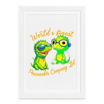 Crocodile babies make peace - Framed poster (27 × 37 cm) - white - Front