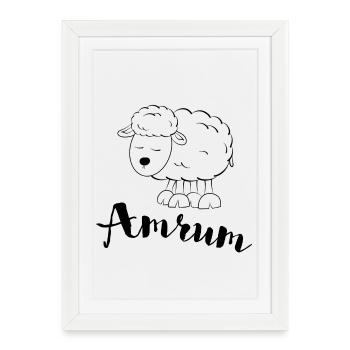 Mouton Amrum - Affiche encadrée (27 × 37 cm) - blanc - Devant